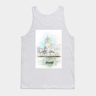 Hong Kong Victoria Harbor 1 ink and watercolour Tank Top